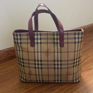 GUC Vintage Burberry Haymarket Check Tote Bag